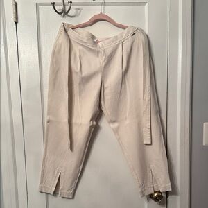 Nine West Cream Trousers with Front Slits
